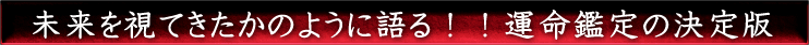 未来を視てきたかのように語る!!運命鑑定の決定版