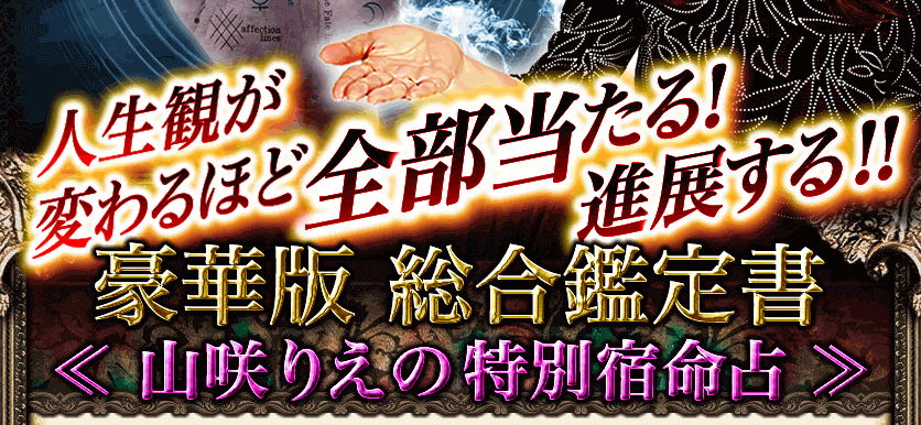 人生観が変わるほど全部当たる！進展する!!豪華版 総合鑑定書≪山咲りえの特別宿命占≫